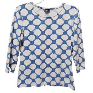 Sailor-Sailor Nautical Rope Knot Print 3/4 Sleeve T-Shirt Size Small